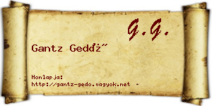 Gantz Gedő névjegykártya